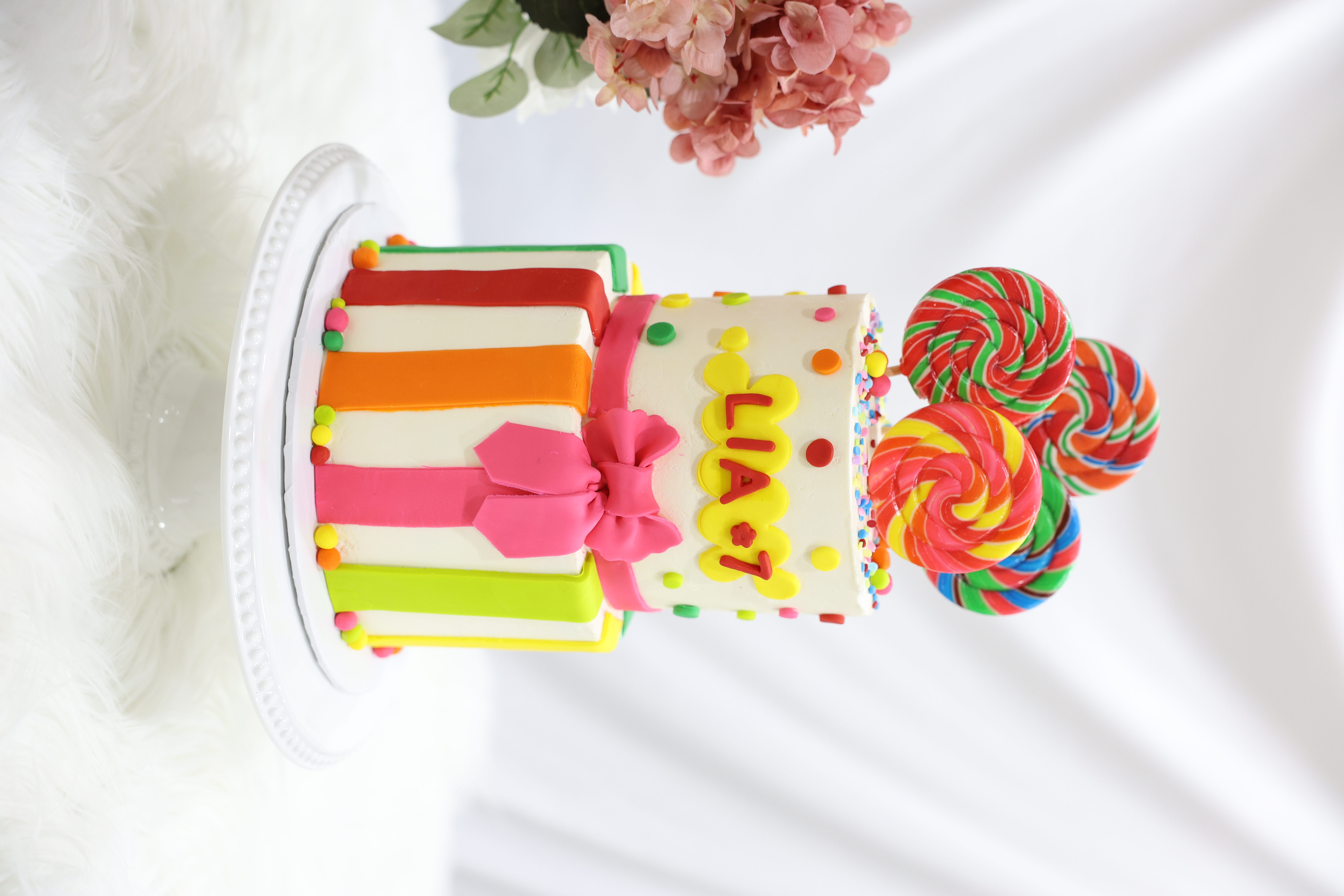 Cake being decorated